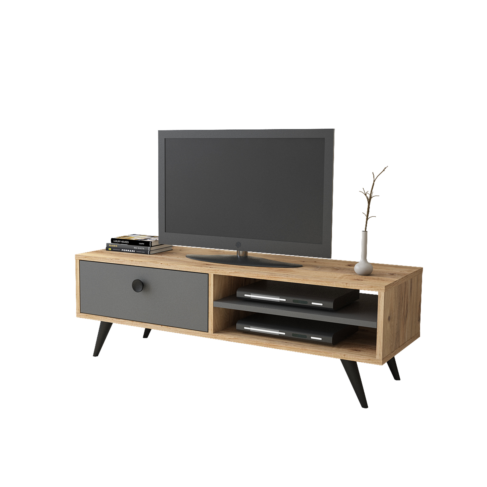 Tv Rafy Siyah Televizyon Sehpası